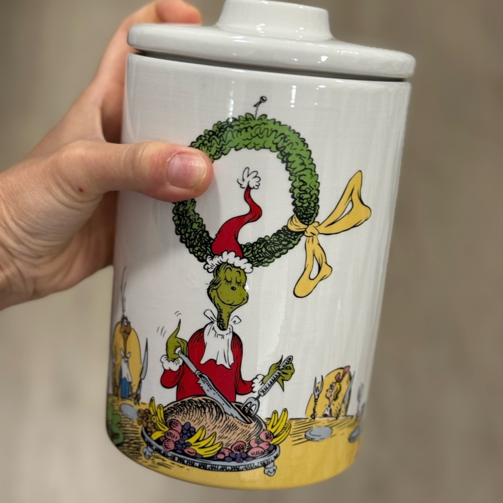 Dr. Seuss Grinch Holiday Ceramic Jar